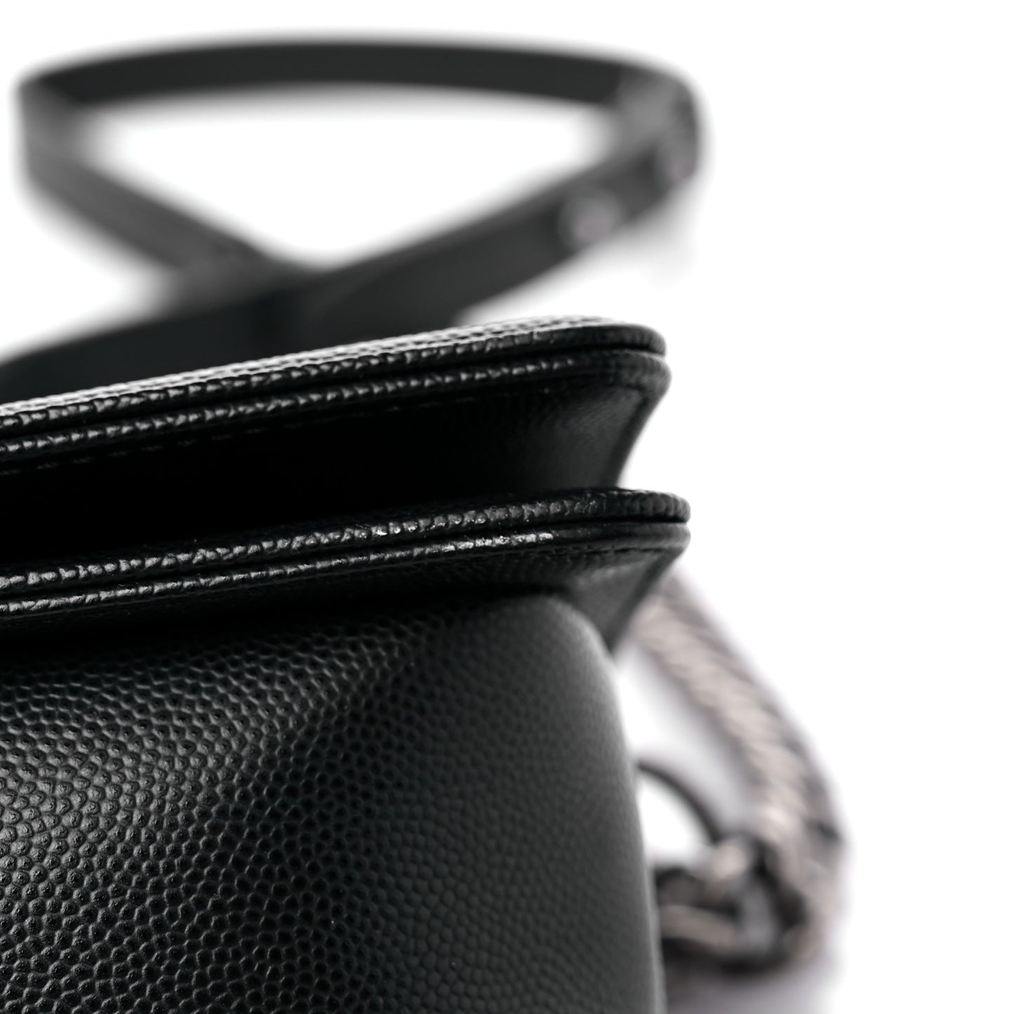 Caviar Quilted Small Boy Flap Black