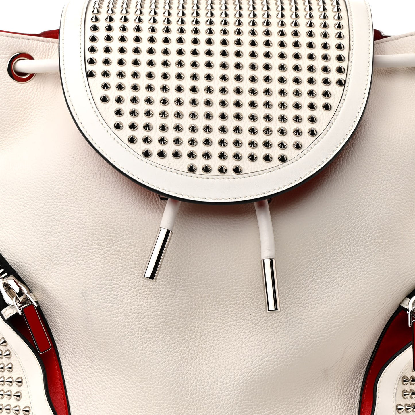 Calfskin Spiked Explorafunk Backpack White