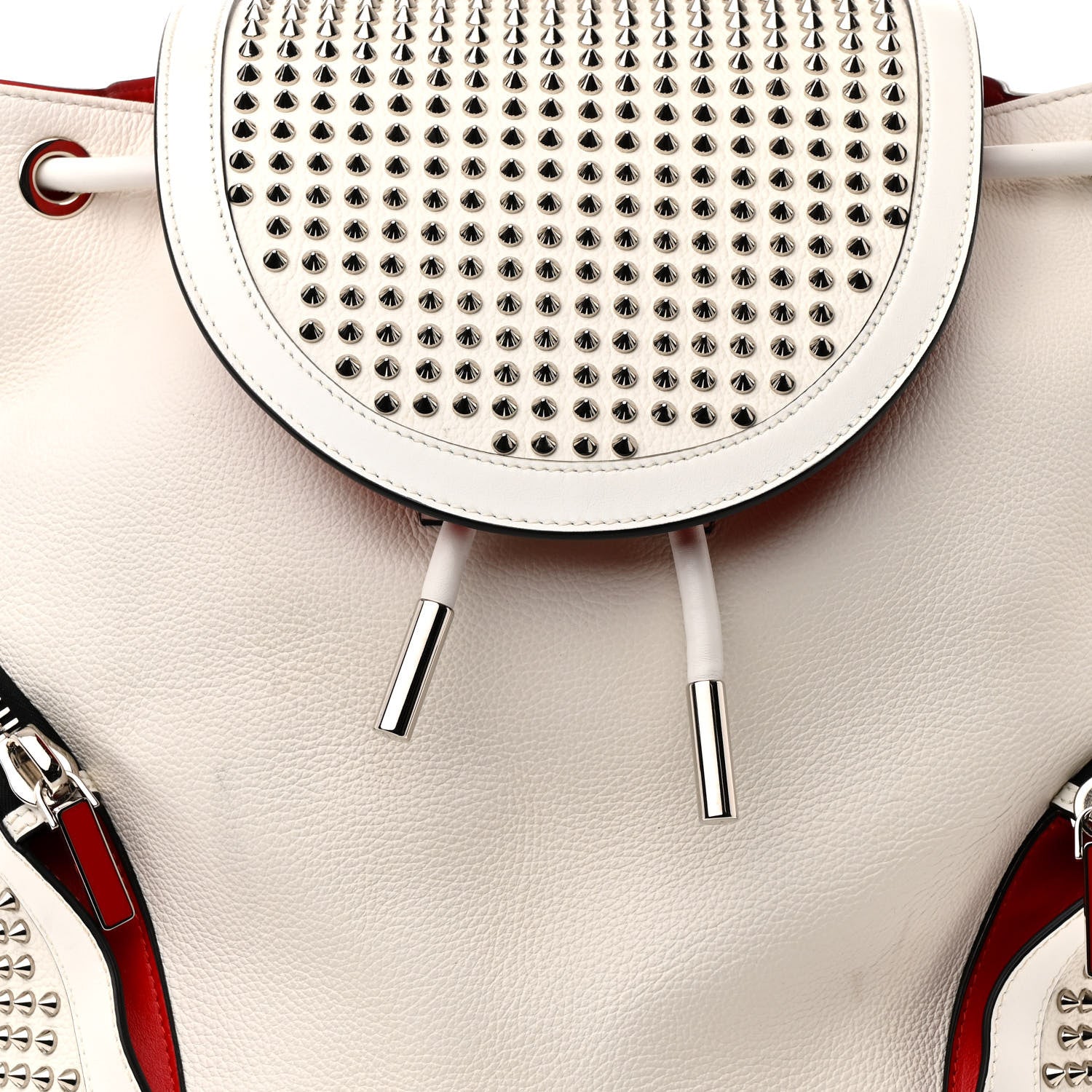 Christian Louboutin Calfskin Spiked Explorafunk Backpack White 7 of 11