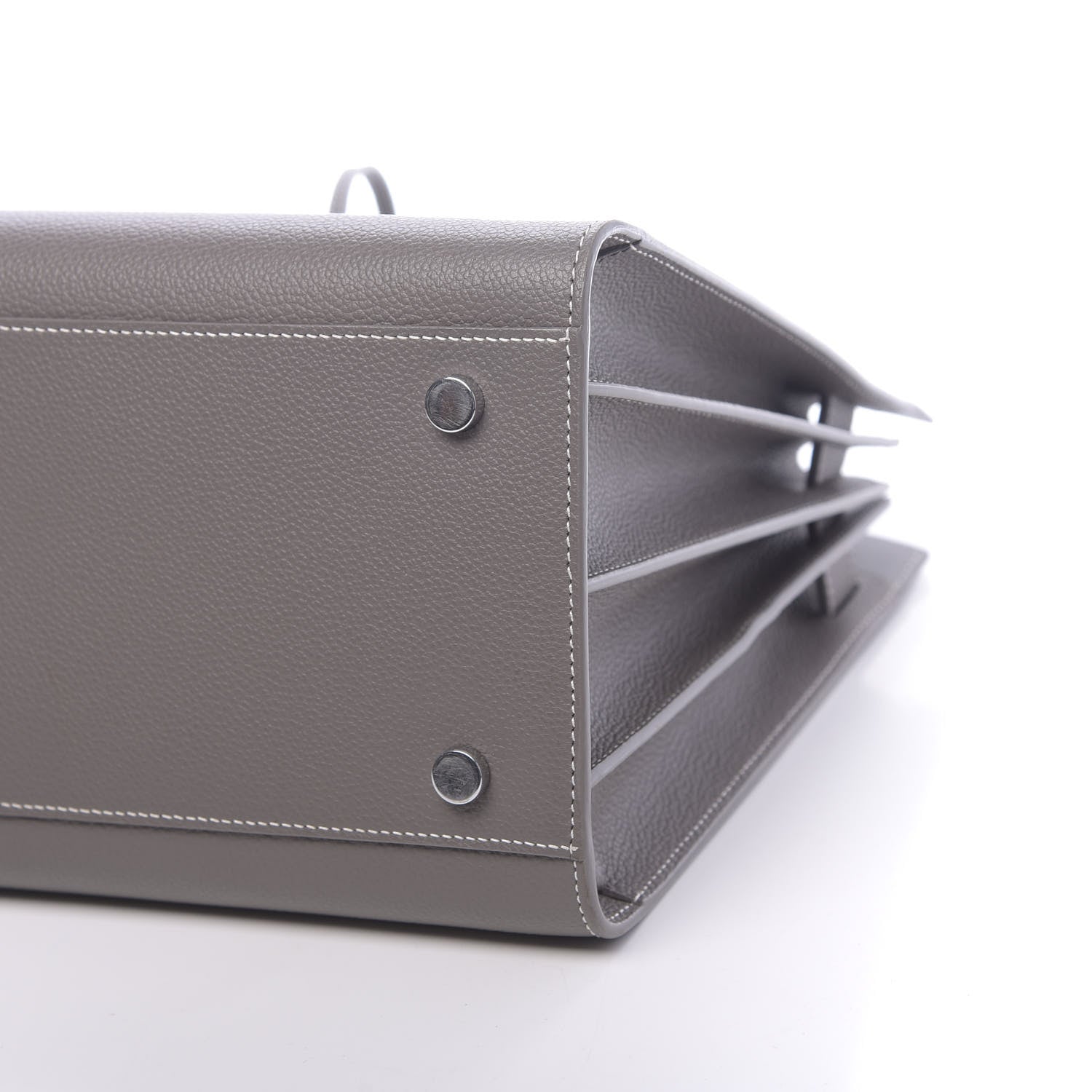 Saint Laurent Grained Calfskin Topstitch Small Sac De Jour Grey 8 of 9