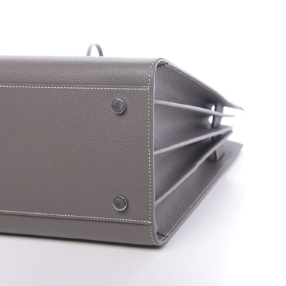 Saint Laurent Grained Calfskin Topstitch Small Sac De Jour Grey 8 of 9