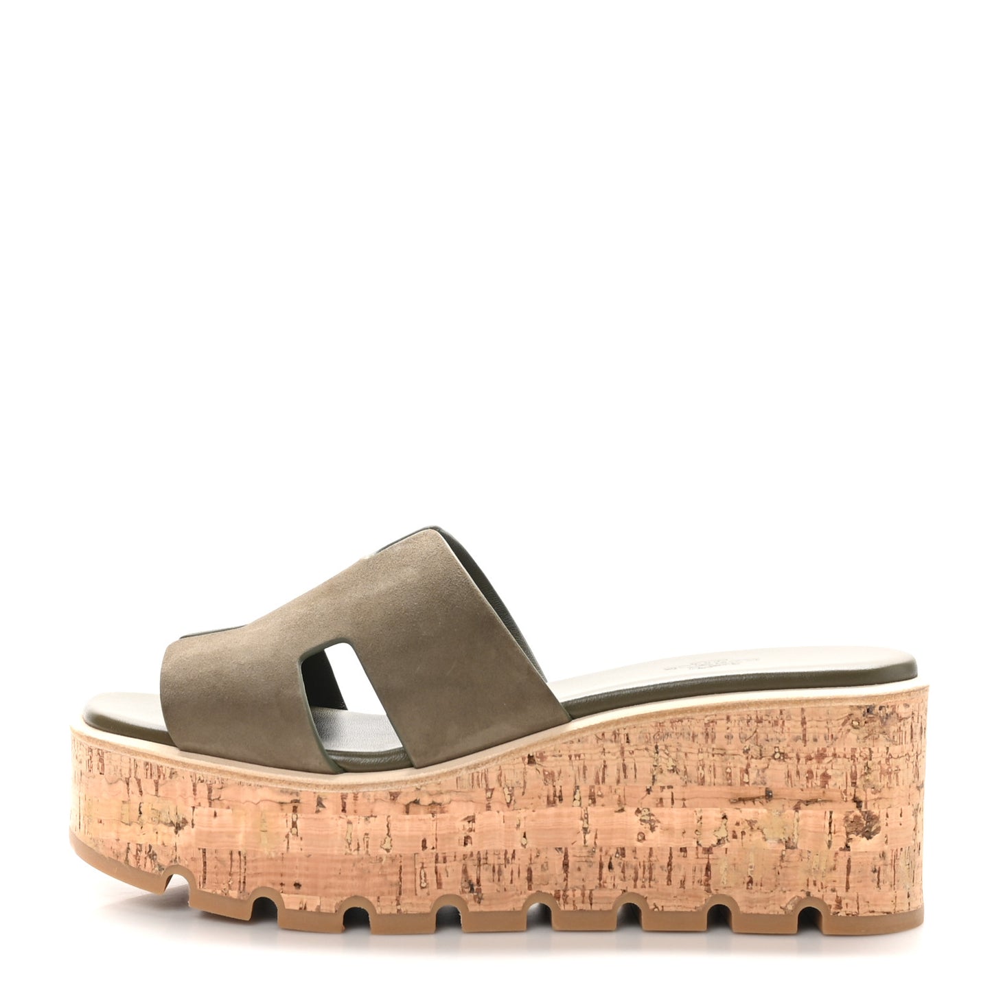 Suede Goatskin Cork Eze 30 Sandals 40 Vert Toundra
