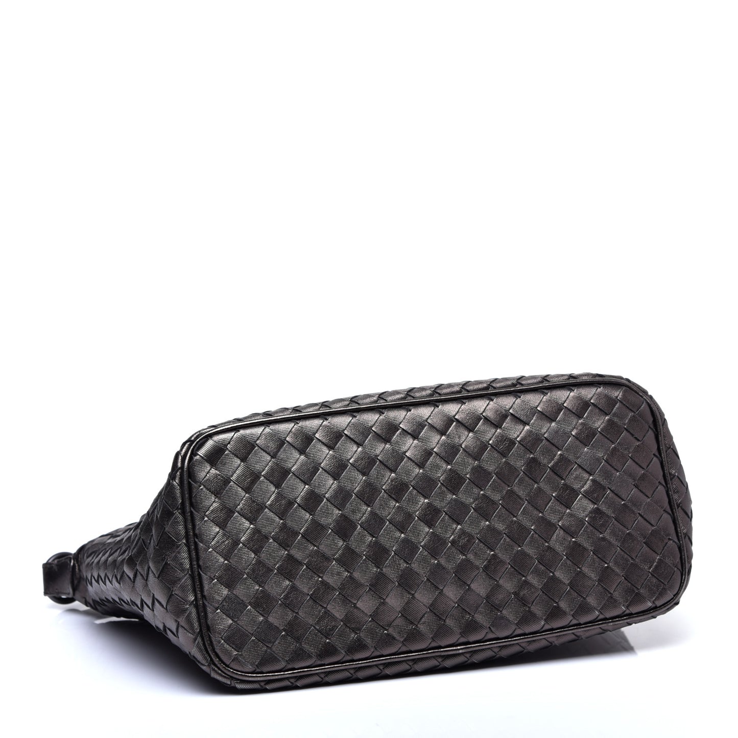 Metallic Nappa Intrecciato Small Shoulder Bag Steel