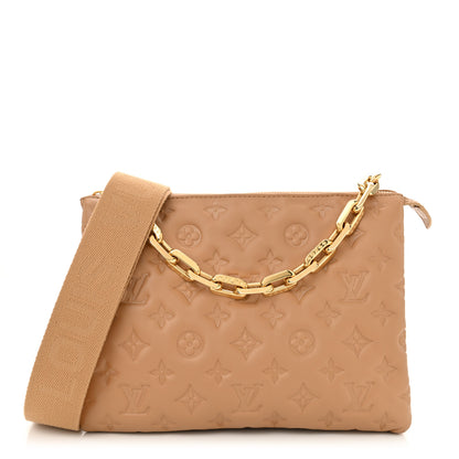 Louis Vuitton Lambskin Embossed Monogram Coussin PM Camel 1 of 9