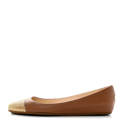 Jimmy Choo Nappa Metal Mesh Waine Ballet Flats 39 Canyon Gold 1 of 8