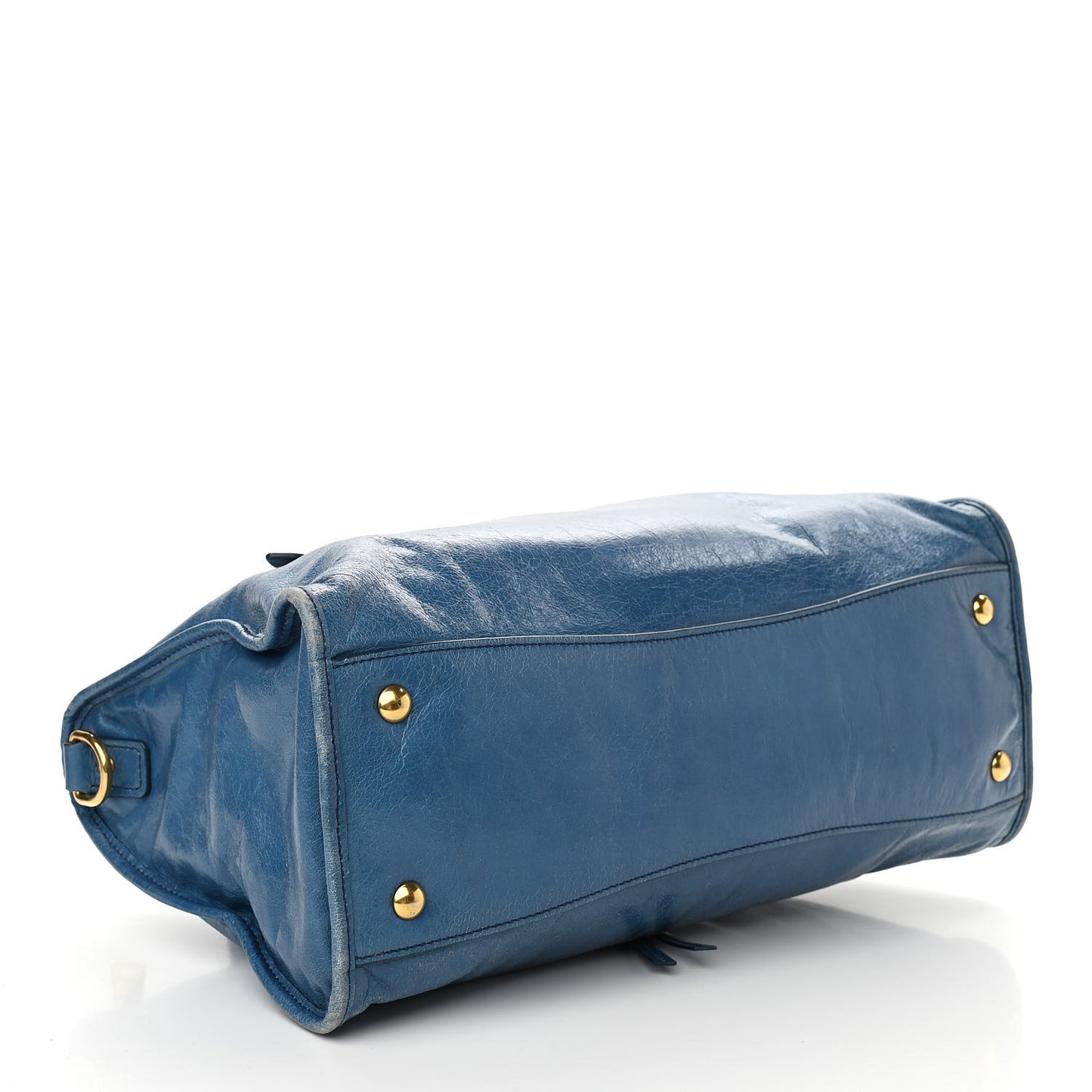 Vitello Shine Zip Tote Oceano