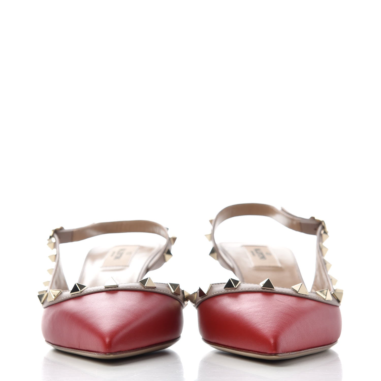 Valentino Garavani Calfskin Nappa Rockstud Half D'Orsay Slingback 50mm Pumps 38 Rosso Valentino Poudre 2 of 11