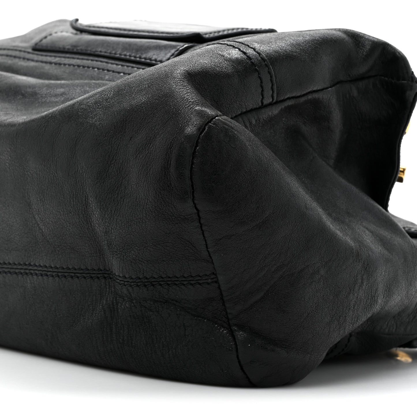 Pebbled Calfskin Medium Bolt Stud Pandora Black