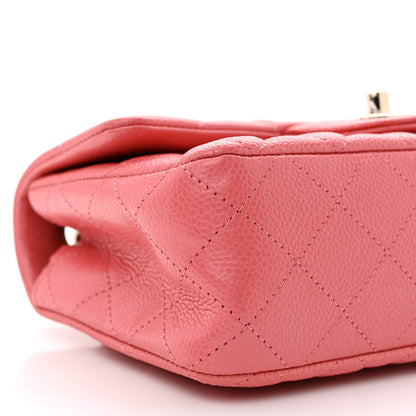 Chanel Caviar Quilted Mini Rectangular Flap Dark Pink 9 of 13