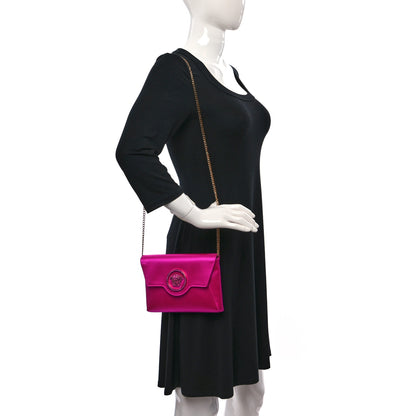 Versace Satin Crystal Embellished La Medusa Pouch On Chain Pink 2 of 11