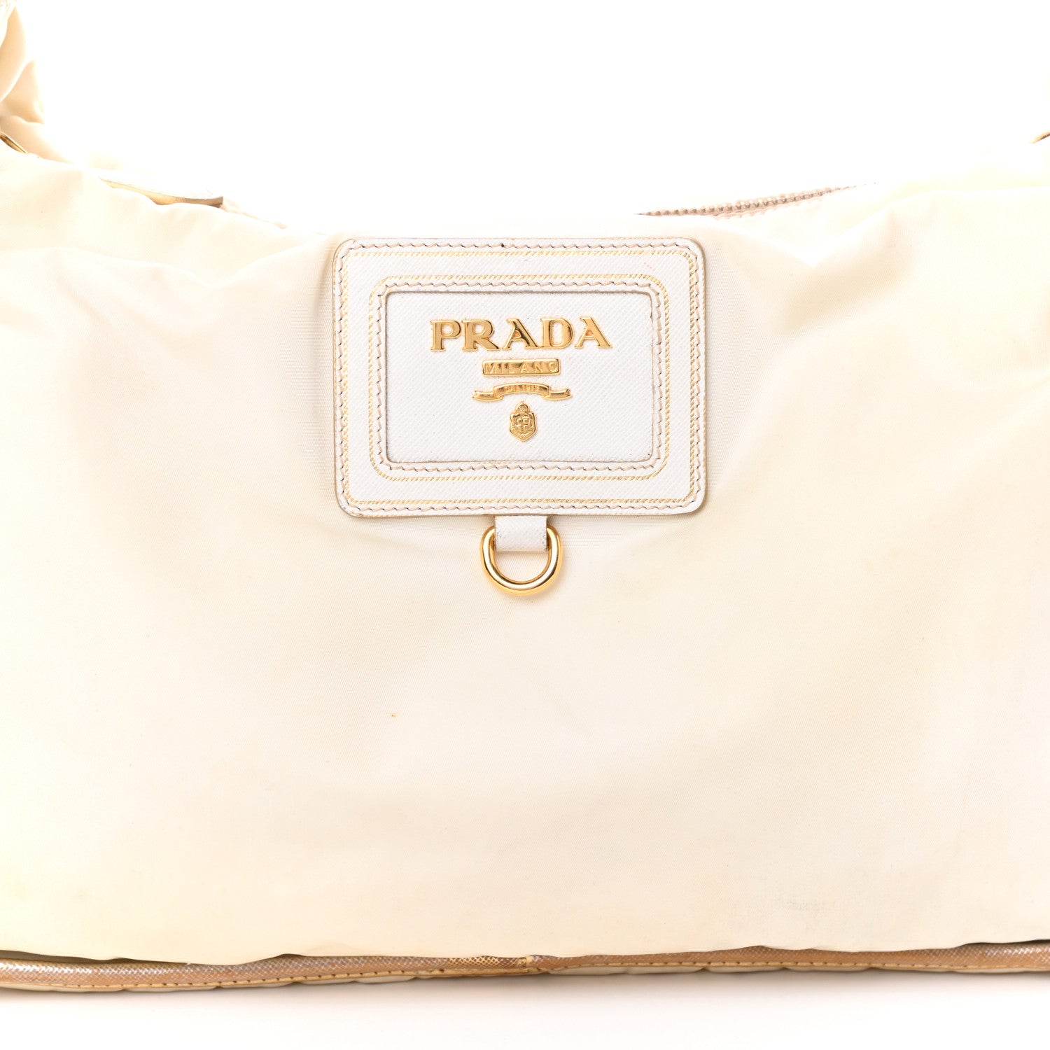 Prada Tessuto Nylon Saffiano Shoulder Bag White 7 of 9