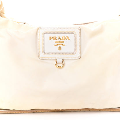 Prada Tessuto Nylon Saffiano Shoulder Bag White 7 of 9