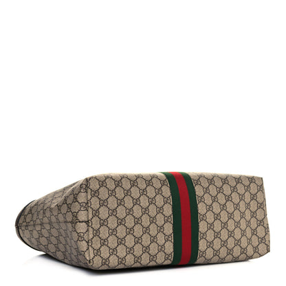 Gucci GG Supreme Monogram Medium Ophidia Shopping Tote Brown 4 of 14