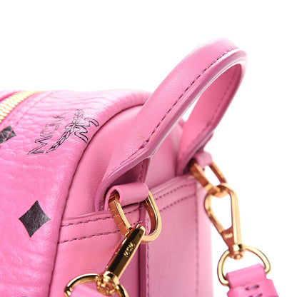 MCM Visetos Side Stud X-Mini Stark Bebe Boo Backpack Pink 7 of 9