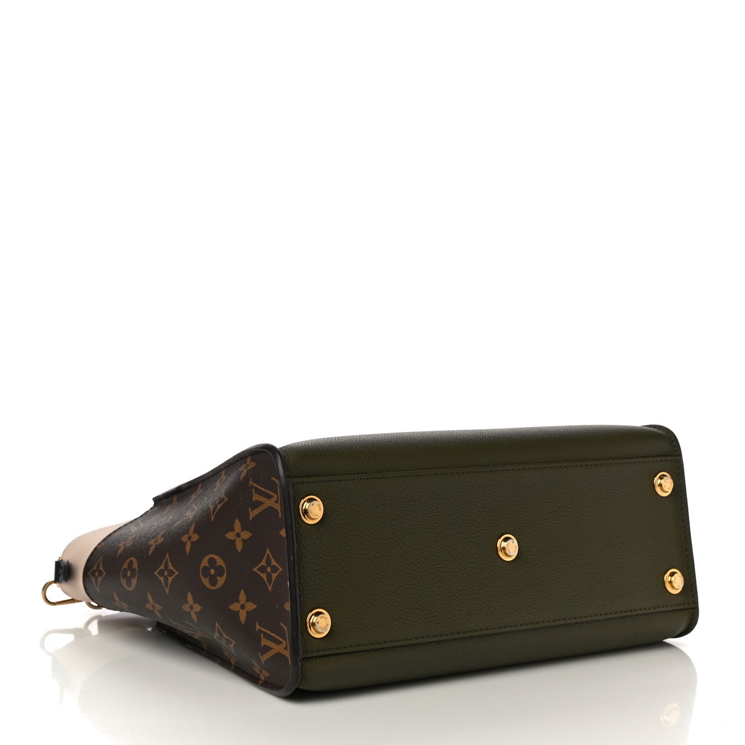 Louis Vuitton Calfskin Monogram On My Side MM Laurier Green Toffee Latte Beige 4 of 9