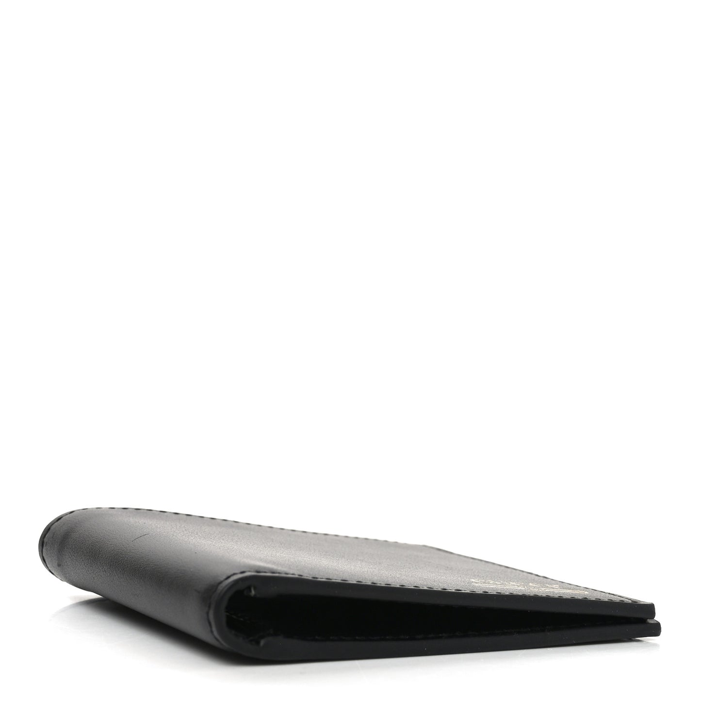 Plutone Calfskin Logo Bi-Fold Wallet Black
