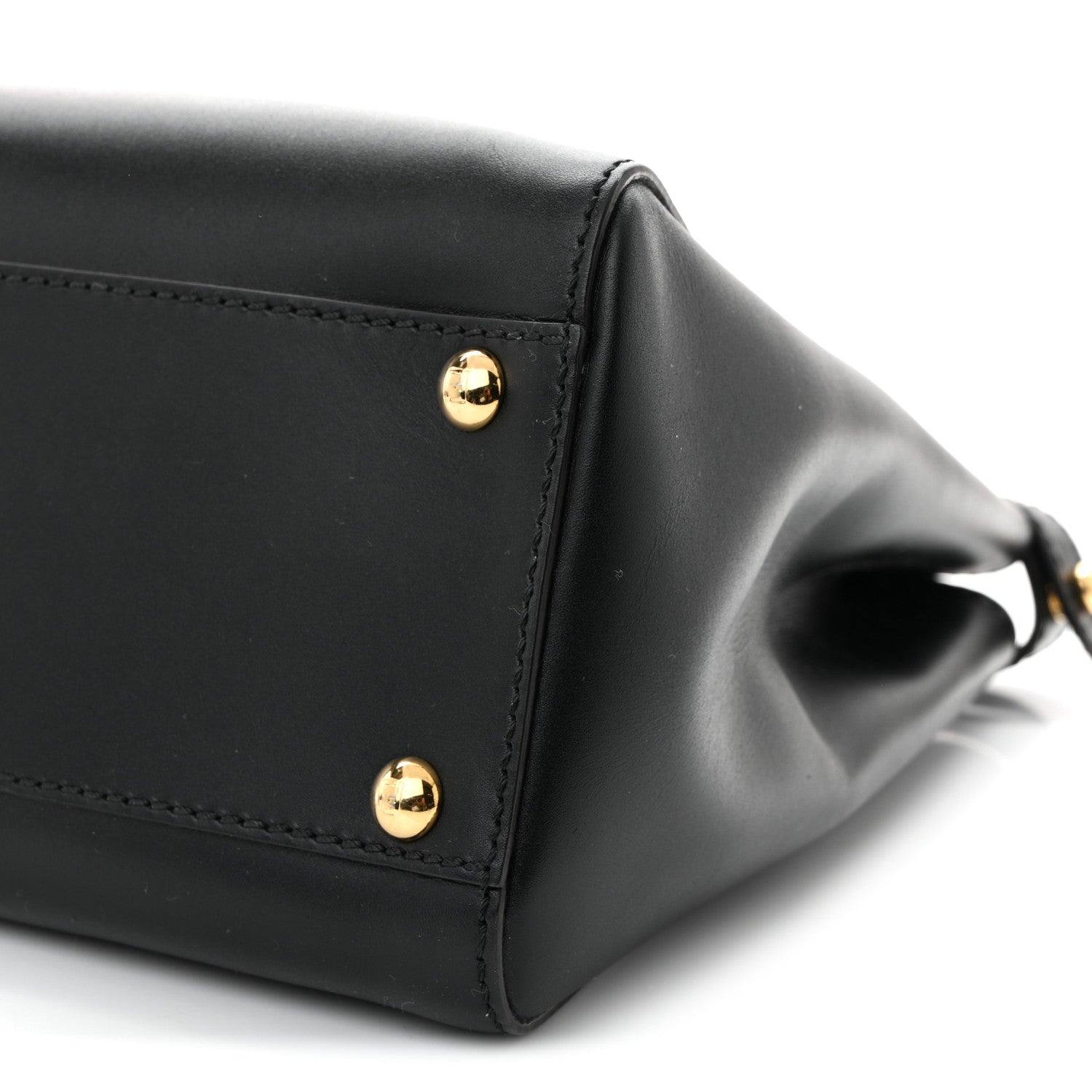 Fendi Vitello Morgan Fabric Jacquard Pequin Medium Peekaboo Iconic Satchel Black Tobacco 11 of 11