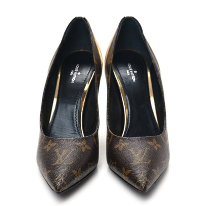 Louis Vuitton Monogram Cherie Pumps 39 Gold 2 of 10