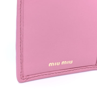 Miu Miu Nappa Matelasse Flap Tri-Fold Wallet Rosa 4 of 5
