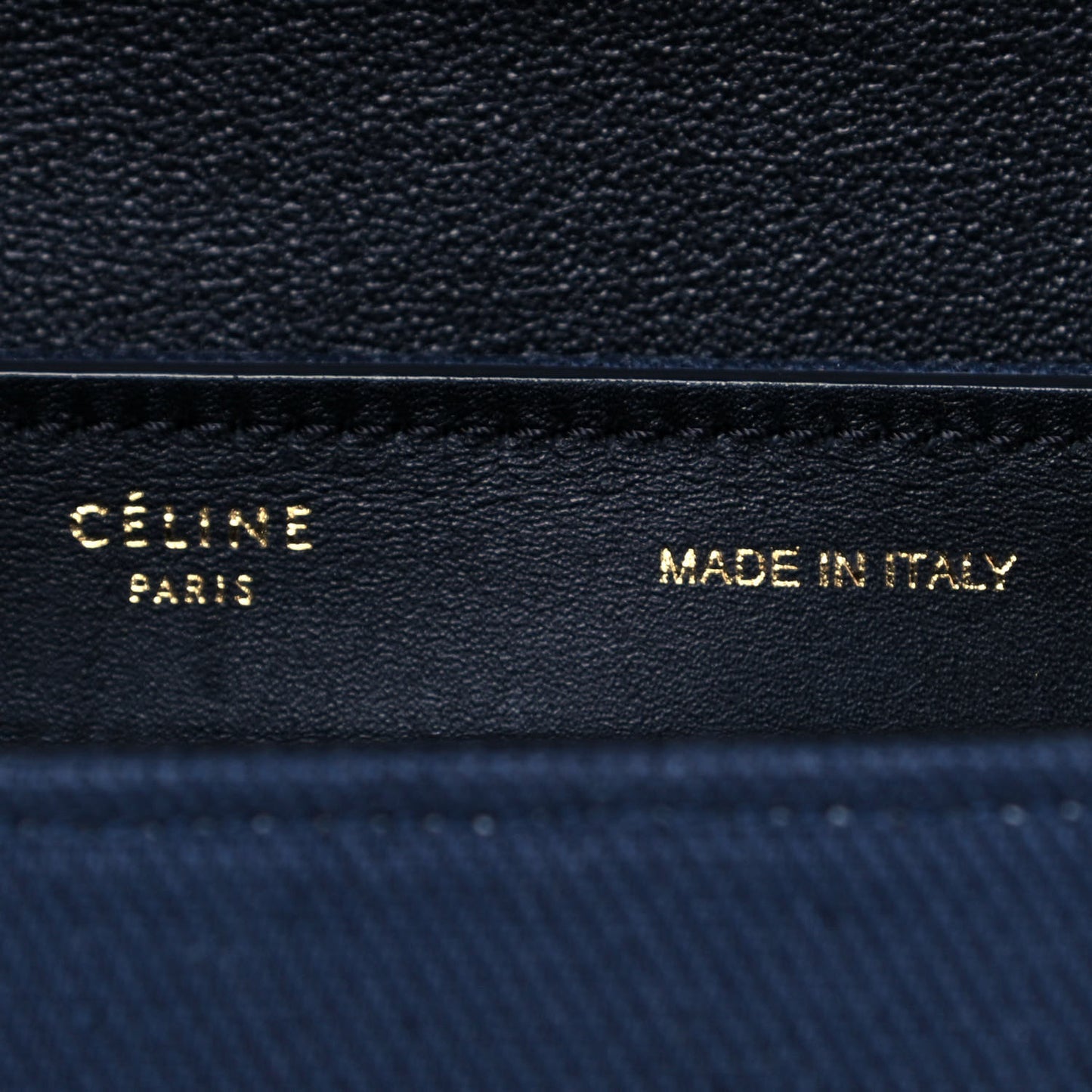 Smooth Calfskin Linen Medium Tri-Color Trapeze Navy Blue