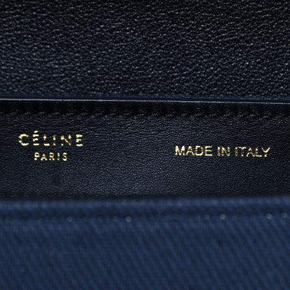 Celine Smooth Calfskin Linen Medium Tri-Color Trapeze Navy Blue 6 of 9