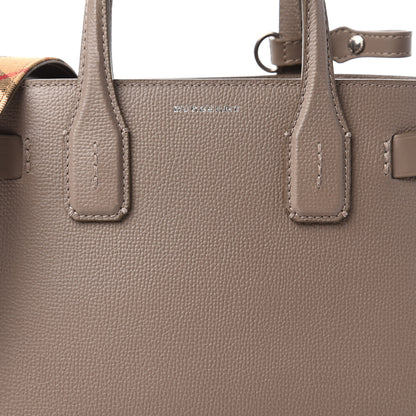 Burberry Derby Calfskin House Check Small Banner Tote Pale Taupe 9 of 9