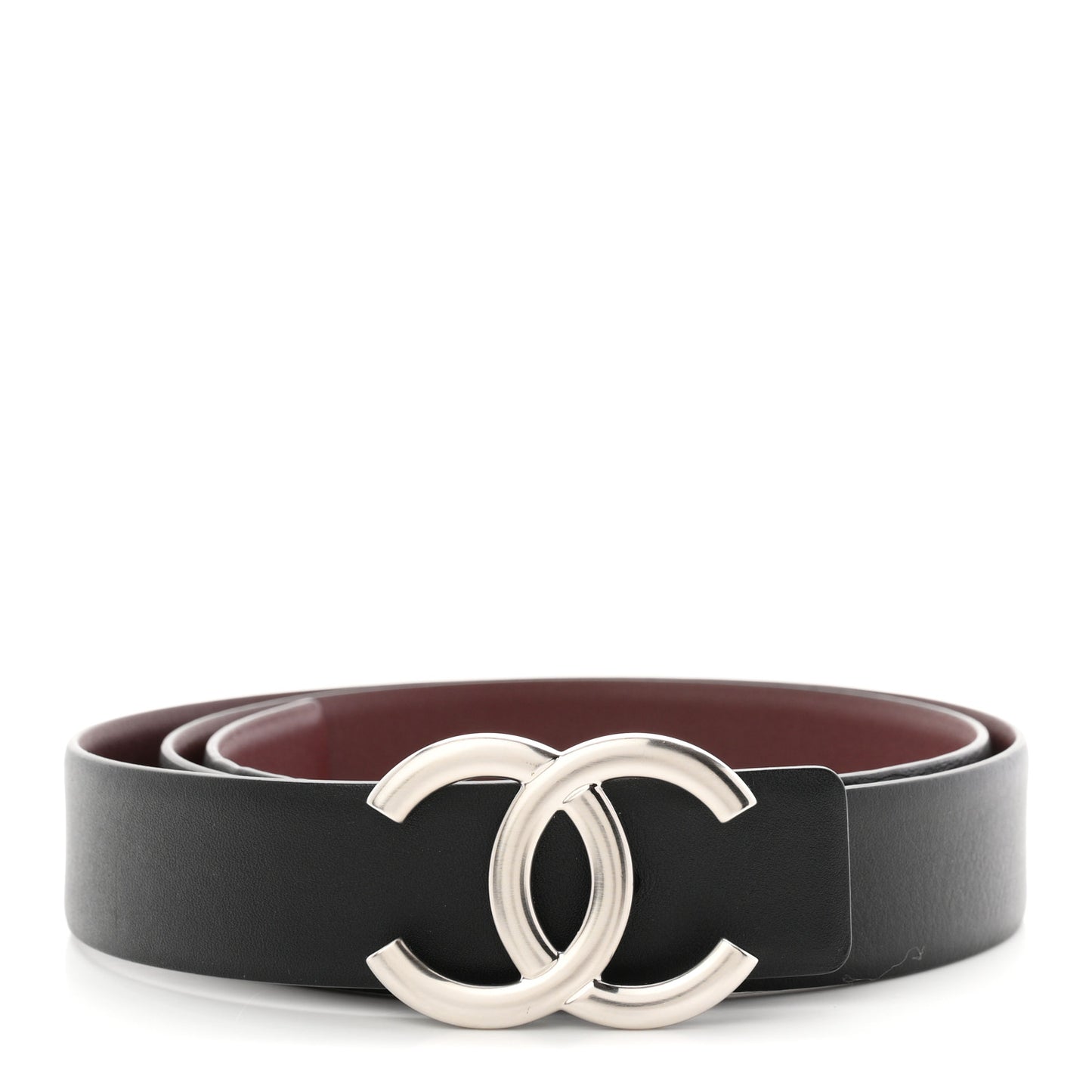 Calfskin CC Reversible 90 36 Belt Black Burgundy