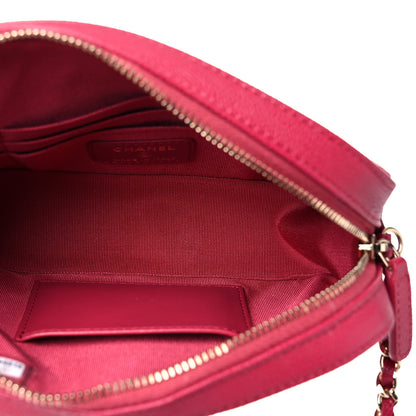 Chanel Caviar Quilted Camera Case Dark Pink 5 of 11