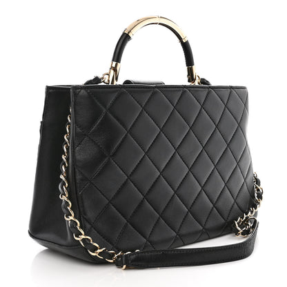 Chanel Lambskin Carry Chic Shopping Tote Black 5 of 25