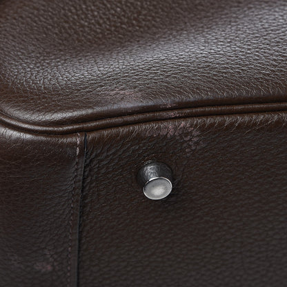 Hermes Taurillon Clemence Lindy 34 Chocolate 12 of 12