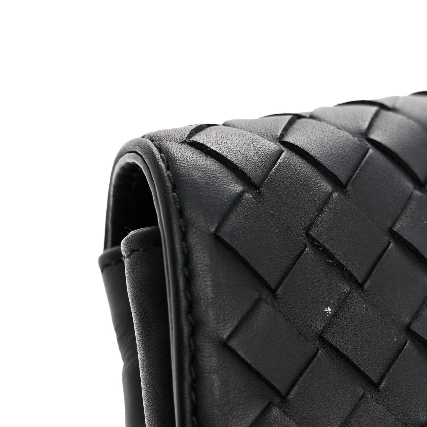 Nappa Intrecciato Flap Pouch Black