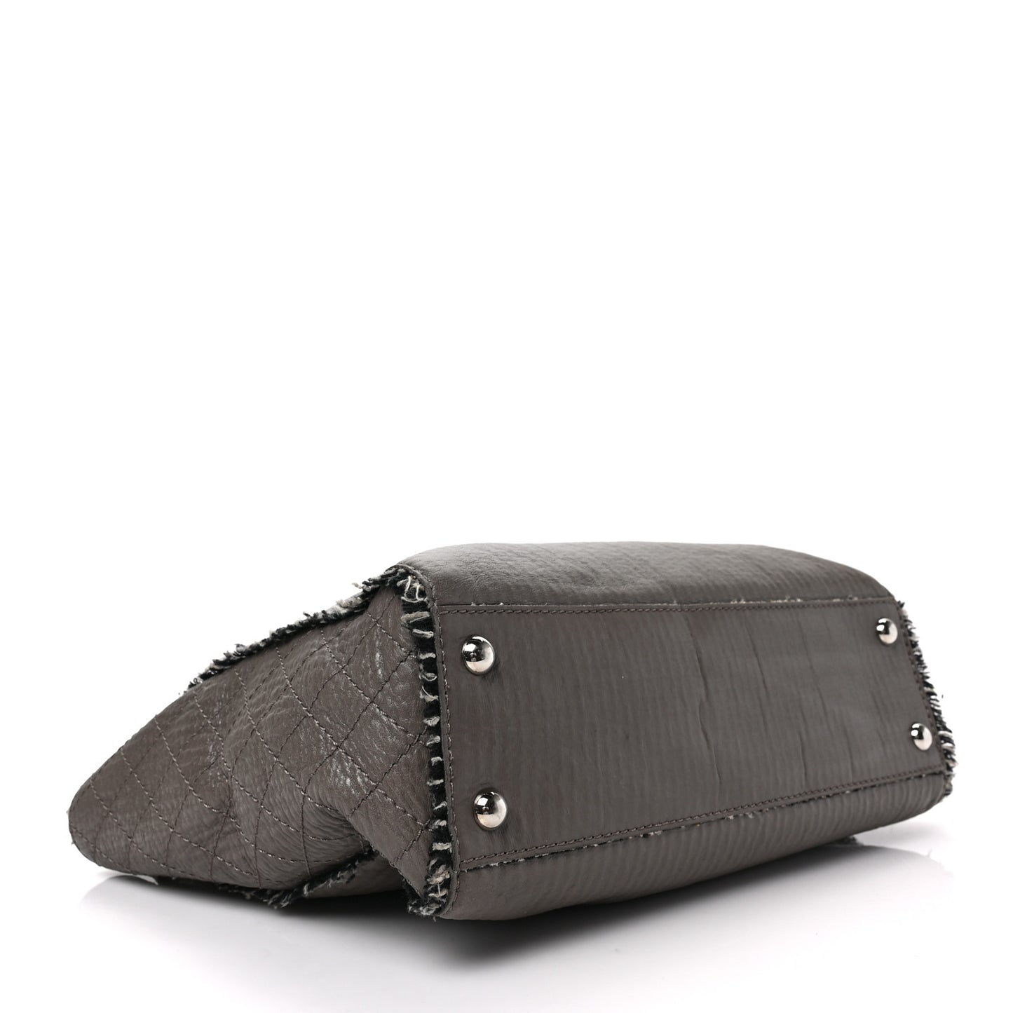 Glazed Calfskin Tweed Tweedy Shopping Tote Brown