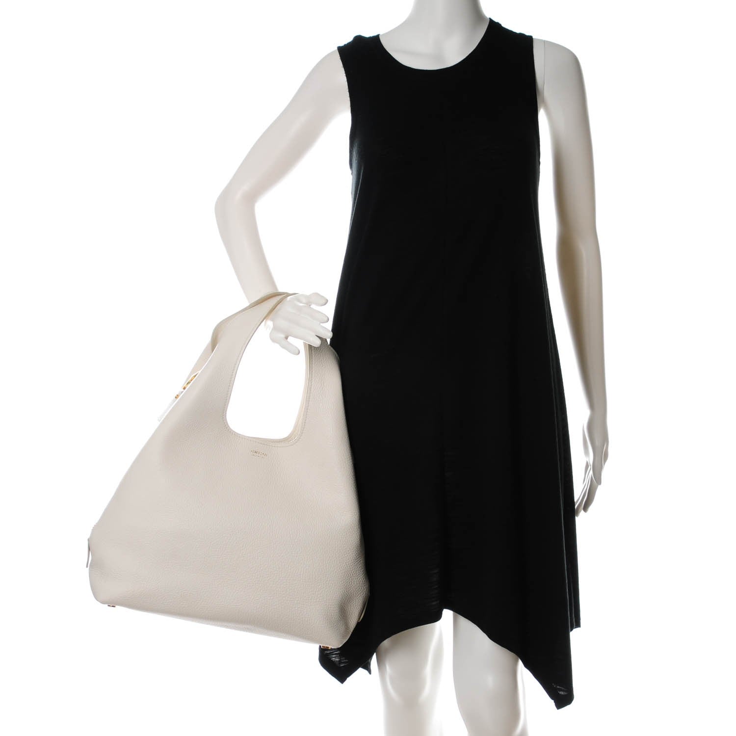 Tom Ford Pebbled Calfskin Jennifer Side-Zip Hobo White 2 of 7