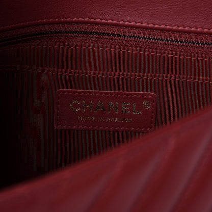Chanel Calfskin Chevron Quilted Small Statement Flap Red 8 of 11