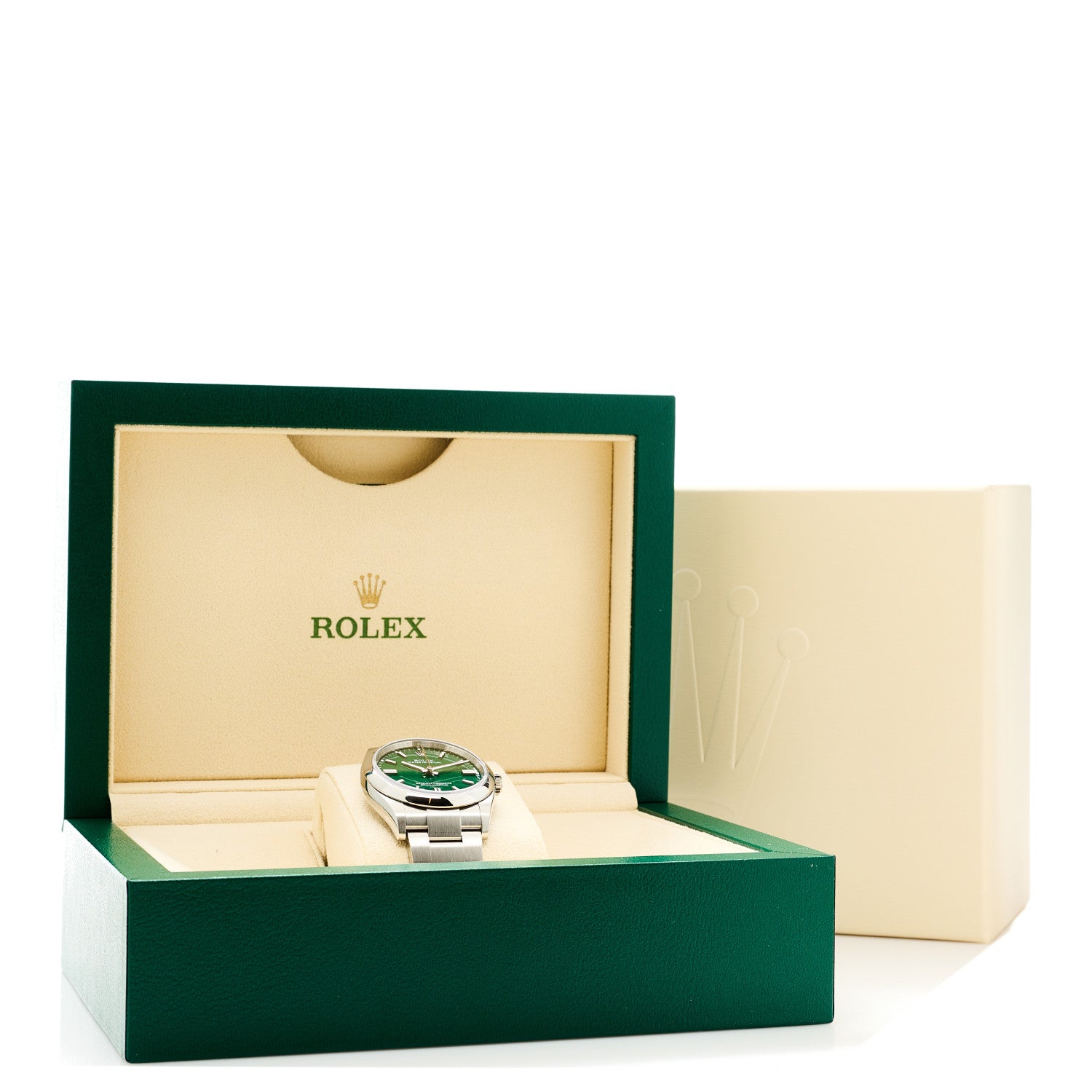 Rolex Stainless Steel 36mm Oyster Perpetual Watch Green 126000 5 of 5