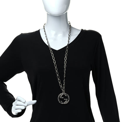 Gucci Sterling Silver Large Interlocking G Pendant Necklace 2 of 7