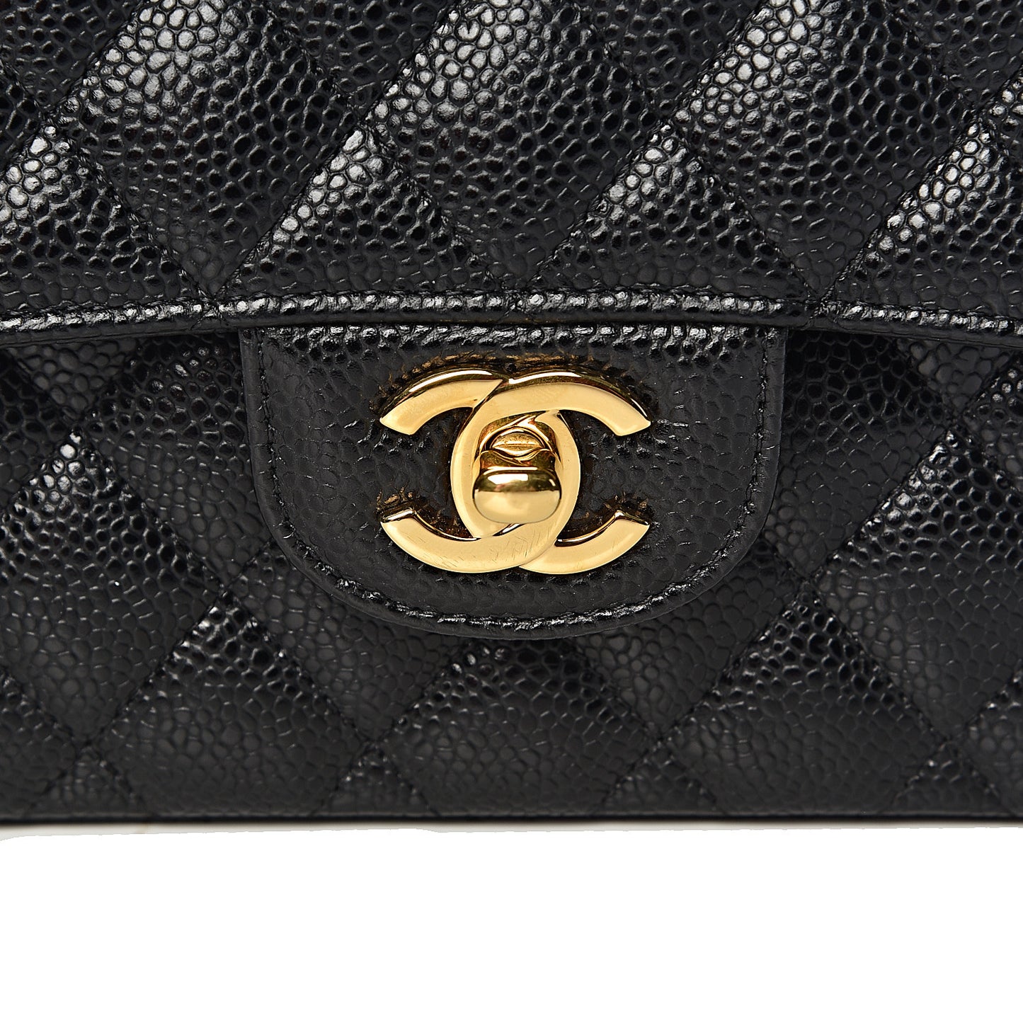 Caviar Quilted Small Double Flap Black