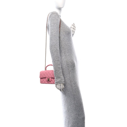 Chanel Lambskin Quilted Mini Top Handle Rectangular Flap Pink 2 of 11