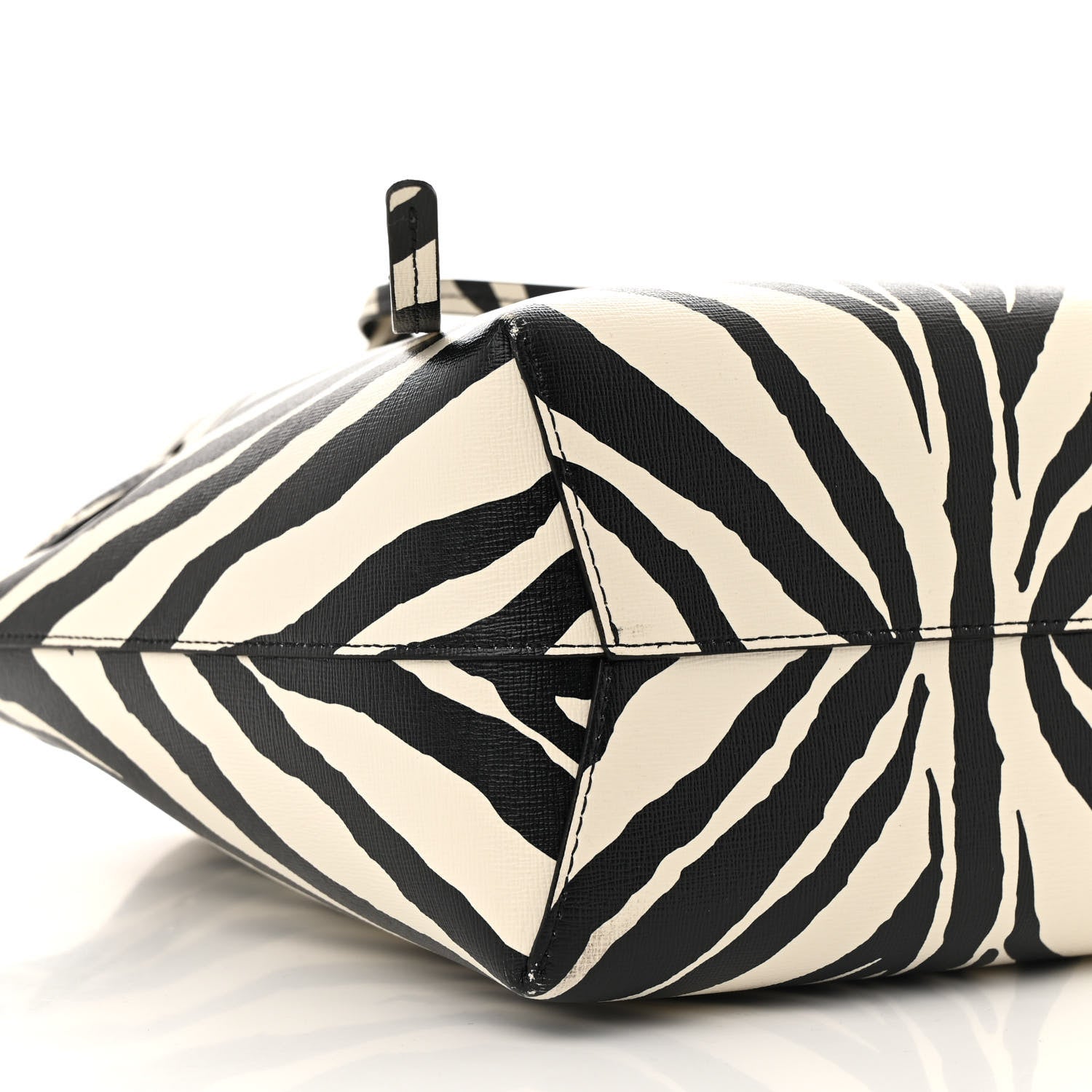 Mansur Gavriel Saffiano Zebra Print Mini Bucket Bag Black White 9 of 11