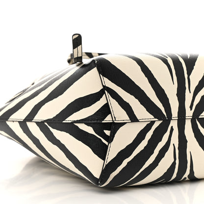 Mansur Gavriel Saffiano Zebra Print Mini Bucket Bag Black White 9 of 11
