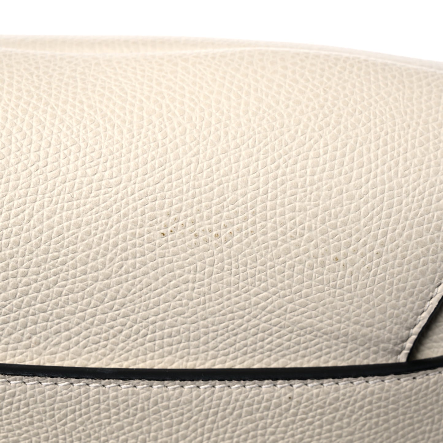 Grained Calfskin Saddle Bag White
