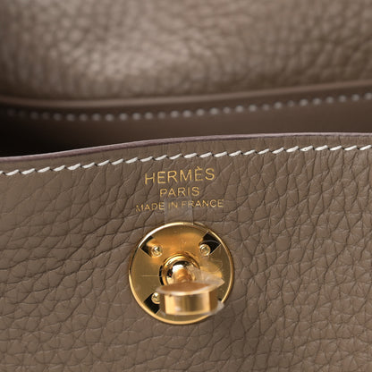 Hermes Taurillon Clemence Mini Lindy 20 Etoupe 7 of 9