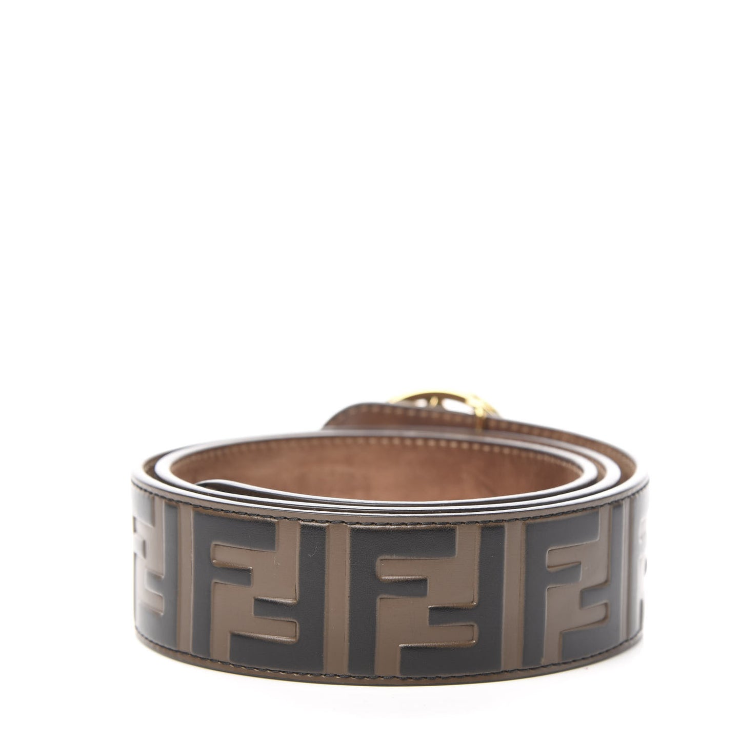 Vitello F is Fendi Bi-Color FF 1974 Embossed Belt 85 34 Maya Black