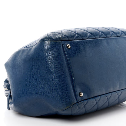 Chanel Caviar Quilted Framed Bowling Bag Blue 10 of 11