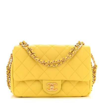 Chanel Caviar Quilted Mini CC You Flap Yellow 1 of 11