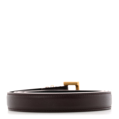 Saint Laurent Smooth Calfskin Monogram Square Buckle Belt 90 36 Red Tan 2 of 6
