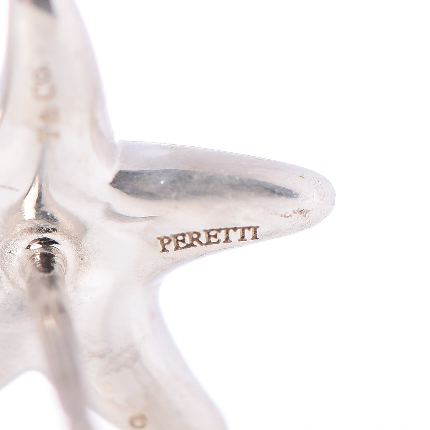 Sterling Silver Diamond 12mm Elsa Peretti Starfish Earrings