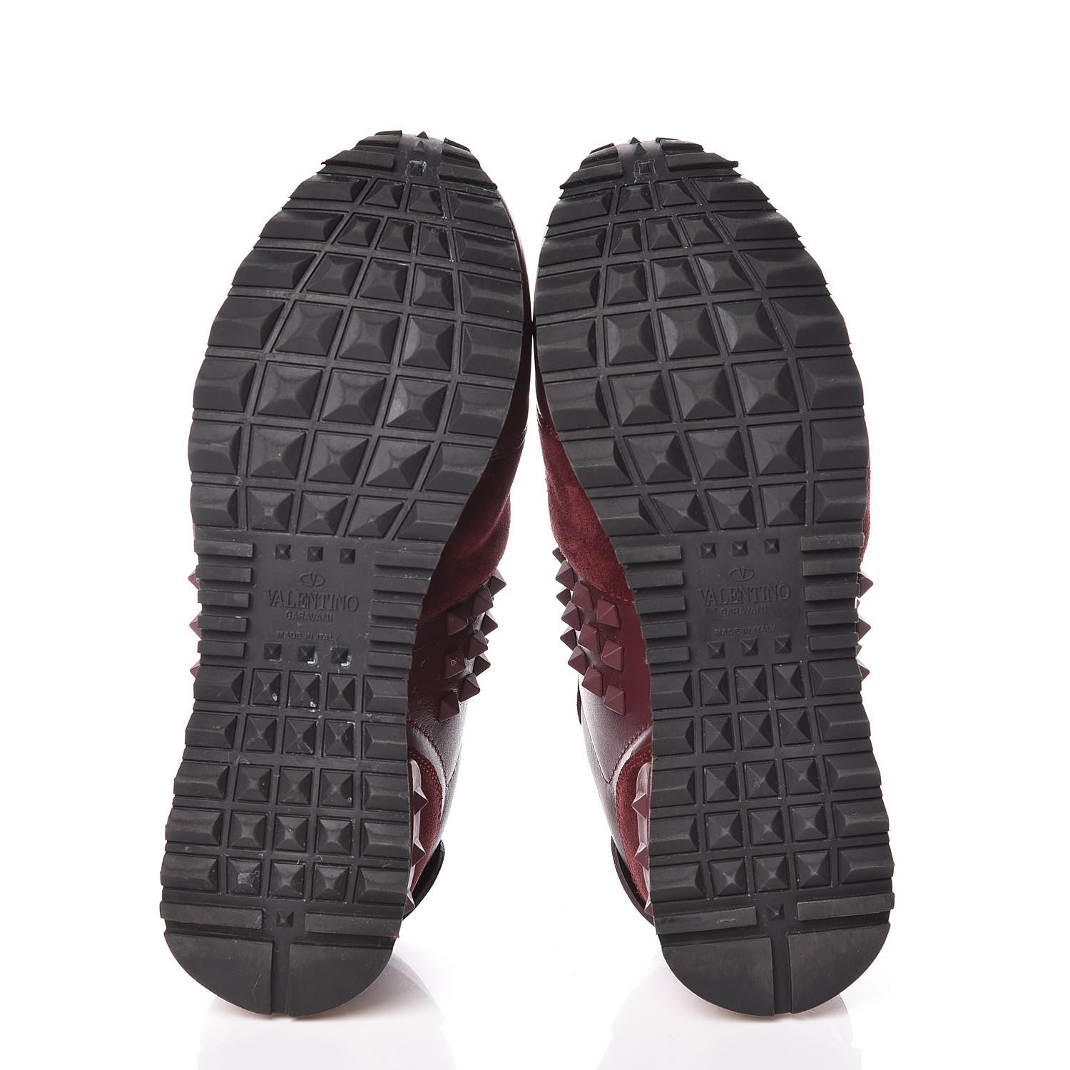 Valentino Garavani Calfskin Suede Rockstud Sneakers 36 Rubin 7 of 10