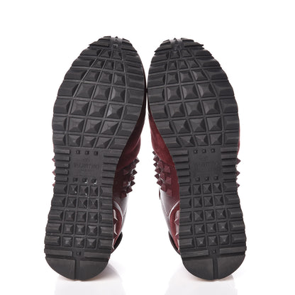Valentino Garavani Calfskin Suede Rockstud Sneakers 36 Rubin 7 of 10