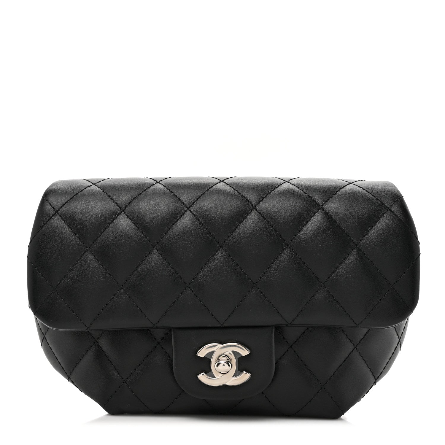 Chanel Calfskin Quilted CC Uniform Flap Belt Bag Black 1 of 10